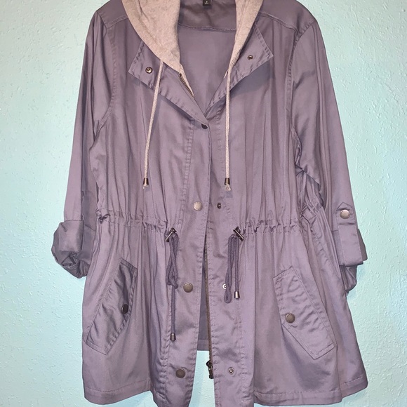 torrid Jackets & Blazers - TORRID TWILL JERSEY HOOD ANORAK JACKET